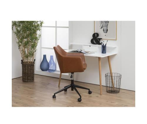 Töötool NORA 58x58xH91cm, brändi, kunstnahk, metall