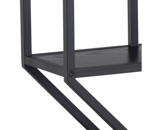 Seinariiul SEAFORD 77x22xH77cm, octagon, 3-riiuliga, must