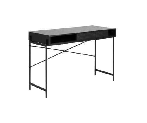 Kirjutuslaud ANGUS 110x50xH75cm, must, melamiin, metall
