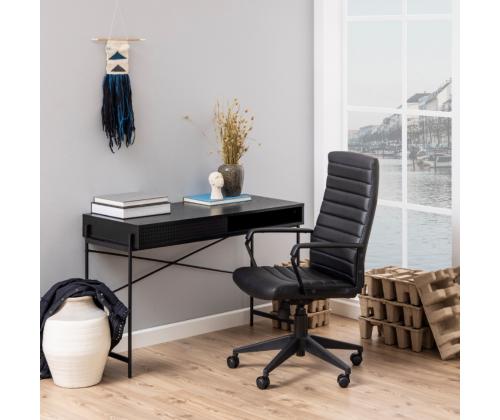 Kirjutuslaud ANGUS 110x50xH75cm, must, melamiin, metall