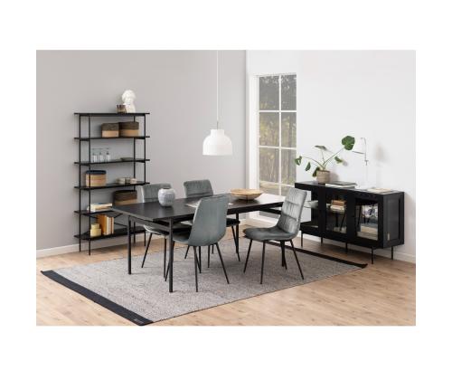 Riiul ANGUS 94x27xH172cm, must, riiulid: must saare melamiin, raam: metall