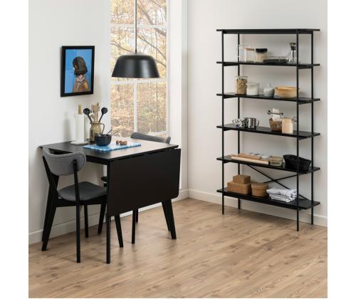 Riiul ANGUS 94x27xH172cm, must, riiulid: must saare melamiin, raam: metall