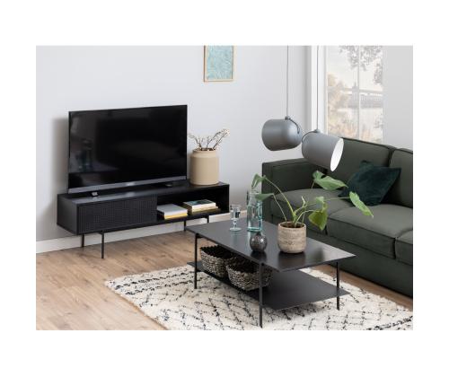TV-laud ANGUS 140x40xH44cm, must, lauaplaat: must saare melamiin, raam: metall
