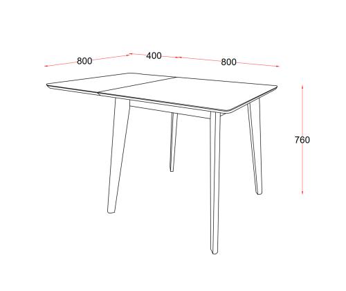 Söögilaud ROXBY, 80/120x80xH76cm, must, pikendatav, lauaplaat: naturaalse tamme spoon, peitsitud, jalad: kummipuu
