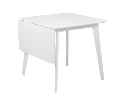 Söögilaud ROXBY, 80/120x80xH76cm, valge, pikendatav, lauaplaat: valgeks värvitud MDF, jalad: kummipuu