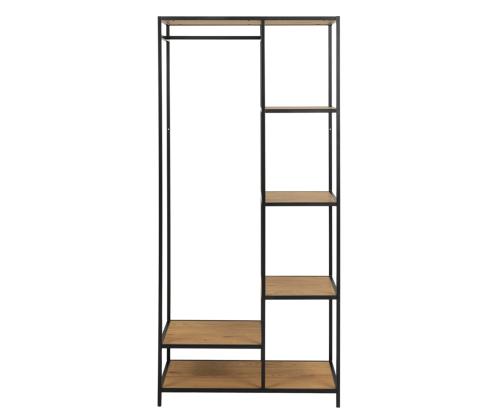 Esikunagi SEAFORD 77x45xH165cm, 5 riiuliga, metsik tamm, MDF/melamiin, metall