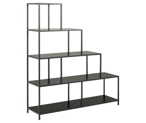 Riiul SEAFORD 135x35xH150cm, must