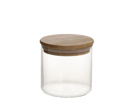 Klaaspurk JARA D8,3xH8cm 390ml  bambusest kaanega