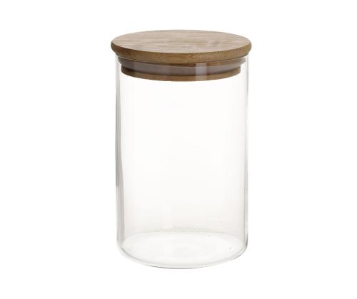 Klaaspurk JARA D8,3xH13cm 790ml  bambusest kaanega