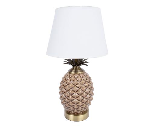 Laualamp ANANAS H45cm, kuppel: valge, jalg: pruun keraamika