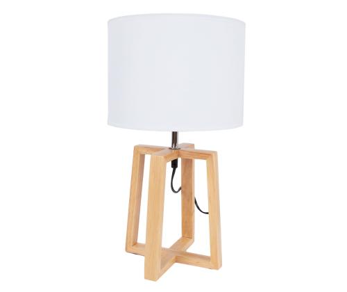 Laualamp WOODEN H44,5cm, kuppel: valge, jalg: naturaalne puit