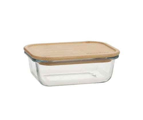 Kauss BOXY 14,5x10,5xH4,8cm 370ml, klaas, bambus