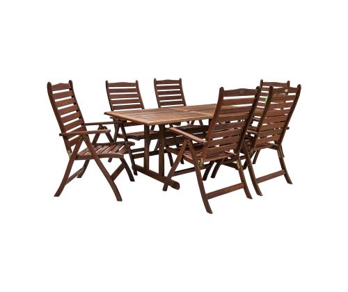 Aiamööblikomplekt VENICE laud ja 6 tooli (07090), 180x90xH74cm, puit: meranti, viimistlus: õlitatud