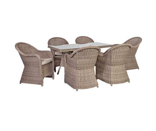 Aiamööblikomplekt TOSCANA laud ja 6 tooli