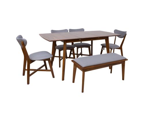 Söögilauakomplekt JESPER 4-tooli ja pingiga