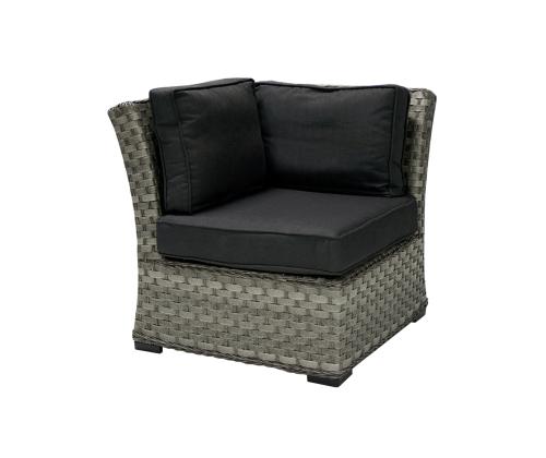 Aiamööblikomplekt GENEVA laud ja nurgadiivan, hall