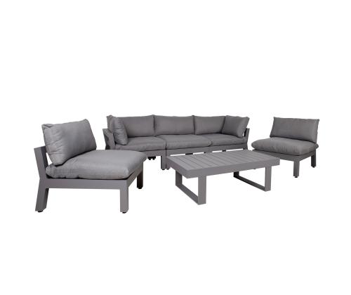 Aiamööblikomplekt FLUFFY mooduldiivan ja laud, hall