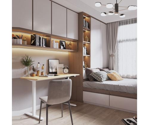 Töölaud ERGO LIGHT 1-mootoriga 120x60cm, hõbehall/valge