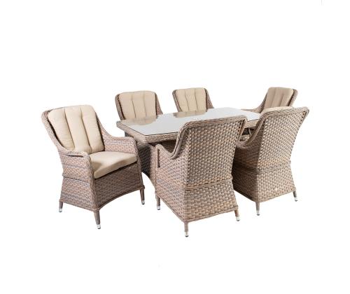 Aiamööblikomplekt EDEN laud ja 6 tooli