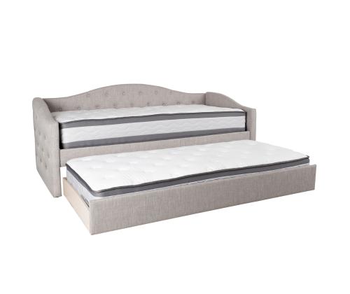 Voodi ATLANTA 90x200cm, kahe madratsiga HARMONY UNO, hall