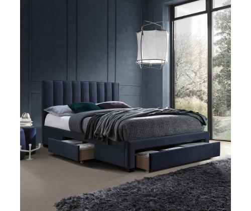 Voodi GRACE madratsiga HARMONY TOP 160x200cm, sinine