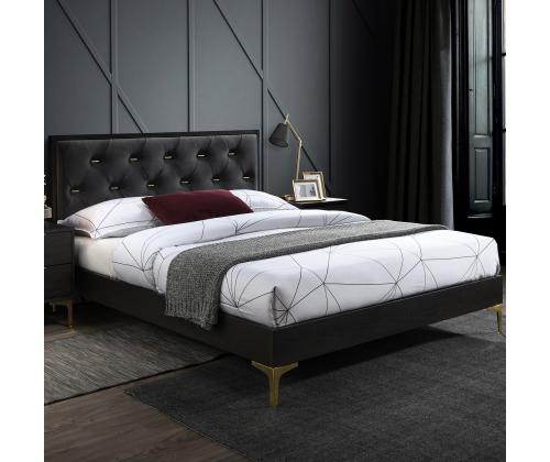 Voodi POEM madratsiga HARMONY TOP 160x200cm, tumehall