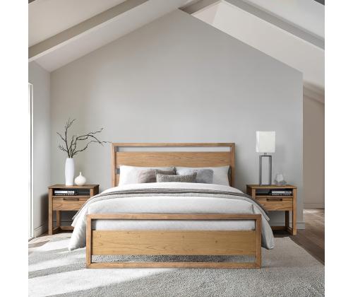 Voodi OZZO madratsiga HARMONY DELUX 160x200cm, hele puit