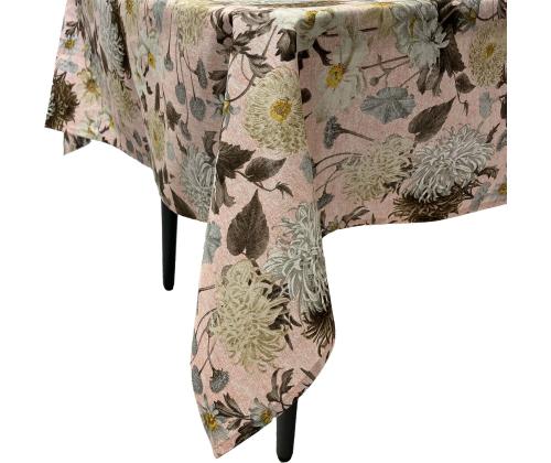 Laudlina LONETA NEW 136x220cm, roosa krüsanteem, 50% polüester, 50% puuvill, kangas 473