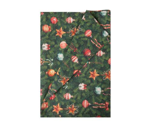 Linik CHRISTMAS NEW 43x116cm, jõuluehted kuusel, 50% puuvill, 50% polüester, kangas 573