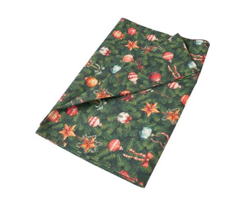 Linik CHRISTMAS NEW 43x116cm, jõuluehted kuusel, 50% puuvill, 50% polüester, kangas 573