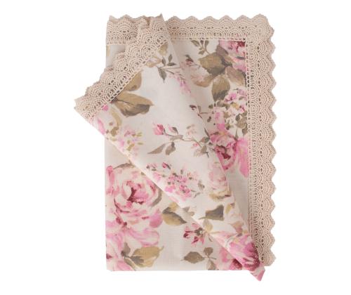 Linik HOLLY 75x75cm, maalitud roosid, 20% polüester, 80% puuvill, kangas 497