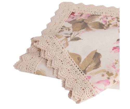 Linik HOLLY 75x75cm, maalitud roosid, 20% polüester, 80% puuvill, kangas 497