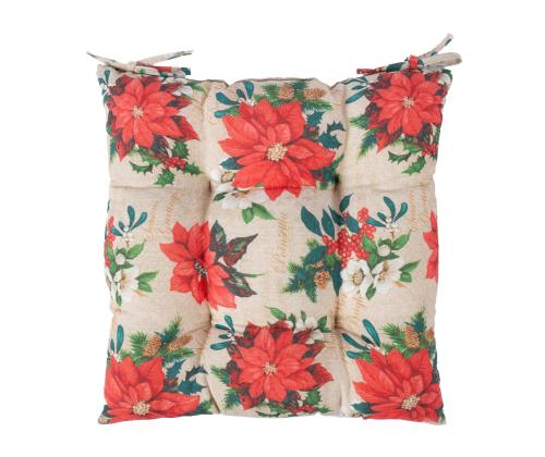 Toolipadi WINTER FLOWERS, 40x40cm, jõulutähed, 50%puuvill, 50%polüester, kangas 396