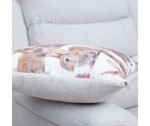 Padi HOLLY 45x45cm, lukuga, jänesed, kangas 50% puuvill, 50% polüester, kangas 414/323