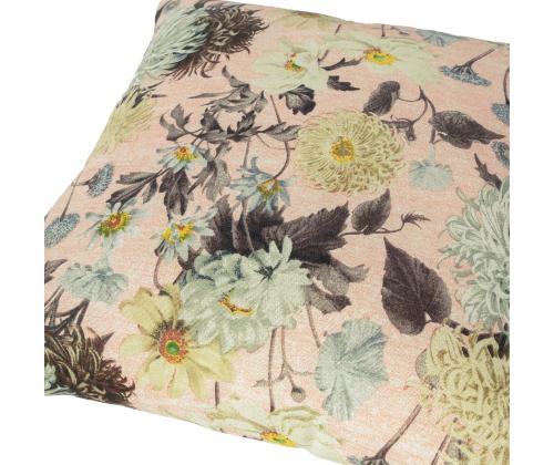 Padi LONETA NEW 45x45cm lukuga, roosa krüsanteem, 50% puuvill, 50% polüester, kangas 473