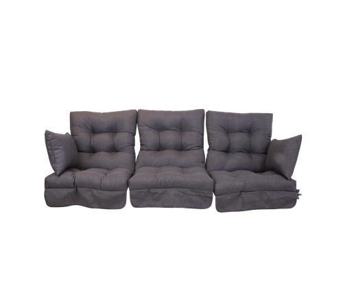 Kiigepadjad ROMA 56x108x10cm/3tk, tumehall, 50% polüester, 50% puuvill