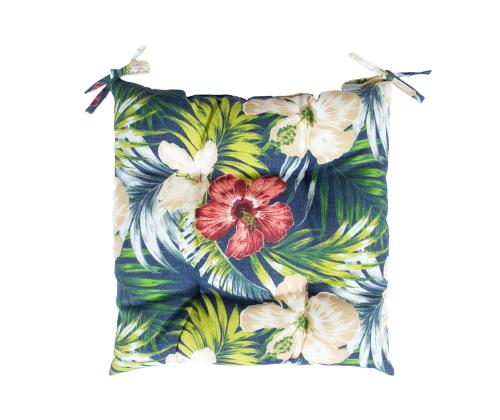 Toolikate SUMMER FLOWER 40x40x2,5cm, tume lillemuster, 100% polüester, kangas 472