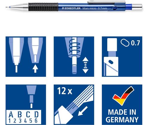 Mehaaniline harilik pliiats STAEDTLER 775 0,7mm metallist taskuklambriga