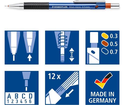 Mehaaniline harilik pliiats STAEDTLER 775 0,9mm metallist taskuklambriga