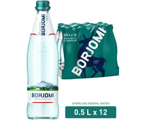 Mineraalvesi BORJOMI 0,5L karboniseeritud looduslik klaaspudelis