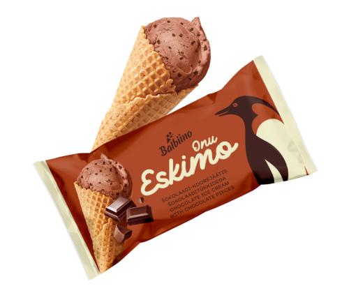 ONU ESKIMO Šokolaadi-koorejäätis šokolaaditükkidega  vahvlikoonuses 165ml/80g x 28tk