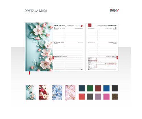 õpetaja päevaraamat MAXI kõvaköites nädala sisu A5 2526 aasta