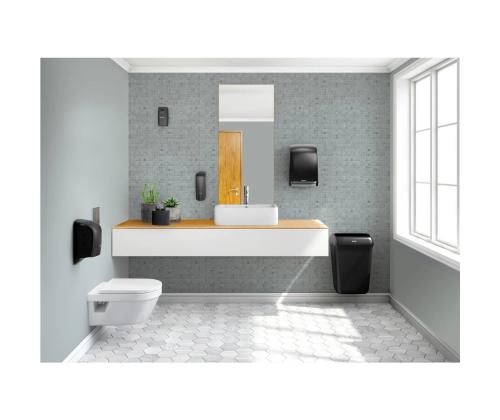 Paberikorv 50L must KATRIN (seinakinnitusega)