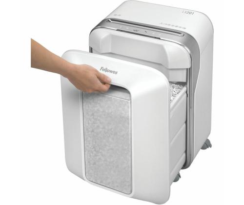 Paberipurustaja FELLOWES LX201 Micro-Cut 12 lehte valge korpus (mikro tükid)