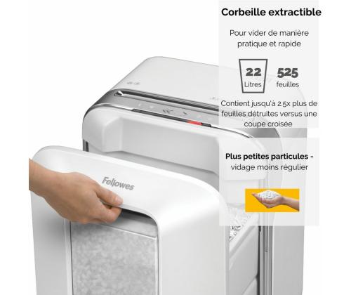 Paberipurustaja FELLOWES LX201 Micro-Cut 12 lehte valge korpus (mikro tükid)