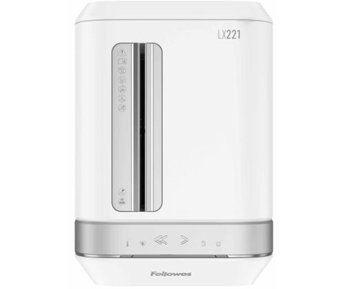 Paberipurustaja FELLOWES LX221 20 lehte valge korpus (mikro tükid)
