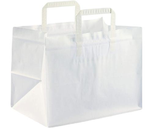 Paberkott lameda sangaga, laia põhjaga 317x183x245 mm, 70 gsm, valgest jõupaberist