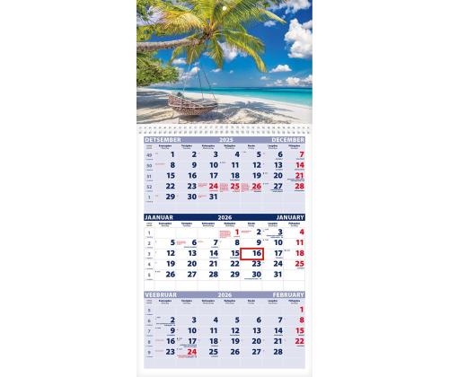 Seinakalender TRIO, avatud mõõt 297x630mm (PILT nr. 13) 00321/40231