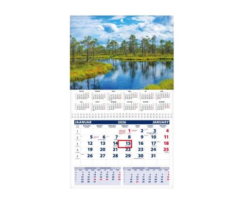 Seinakalender UNO, avatud mõõt 297x425mm (PILT nr. 3) 00320/40205