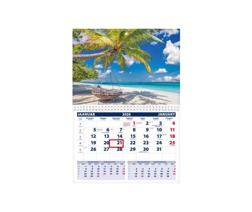 Seinakalender UNO, avatud mõõt 297x425mm (PILT nr. 13) 00320/40215